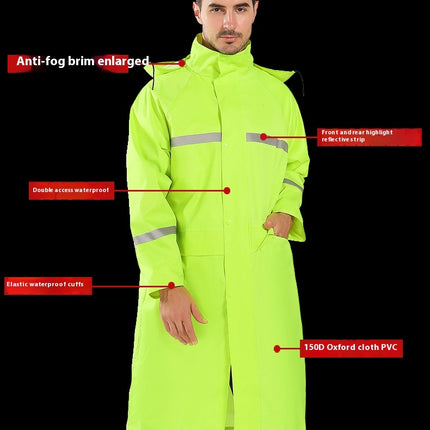 Raincoat Waterproof Men's Long Rain Jacket Lightweight Reflective Outdoor Poncho