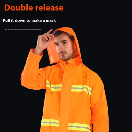 Raincoat Waterproof Men's Long Rain Jacket Lightweight Reflective Raincoats with Hood