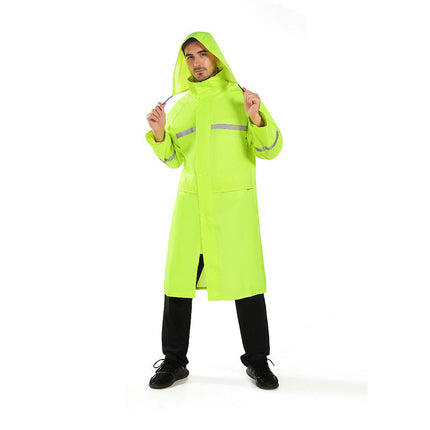 Raincoat Waterproof Men's Long Rain Jacket Lightweight Reflective Outdoor Poncho