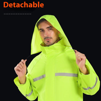 Raincoat Waterproof Men's Long Rain Jacket Lightweight Reflective Outdoor Poncho