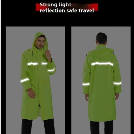 Raincoat Waterproof Men's Long Rain Jacket Lightweight Reflective Outdoor Poncho