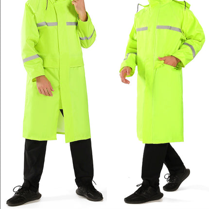 Raincoat Waterproof Men's Long Rain Jacket Lightweight Reflective Outdoor Poncho