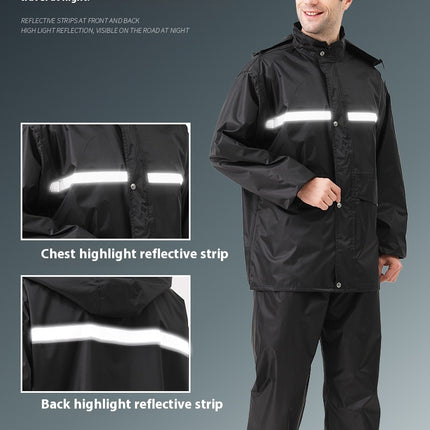 Rain Suit for Men and Women, Waterproof Motorcycle Raincoat with Reflective Rain Jacket and Rain Pants