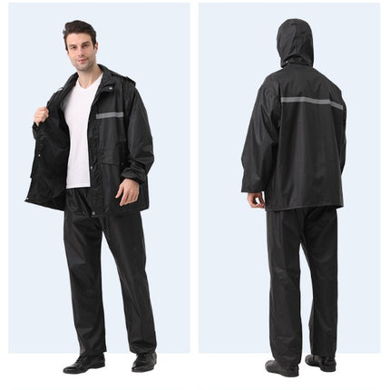 Rain Suit for Men and Women, Waterproof Motorcycle Raincoat with Reflective Rain Jacket and Rain Pants