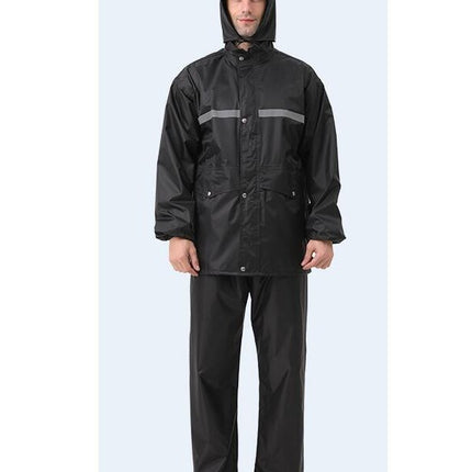 Rain Suit for Men and Women, Waterproof Motorcycle Raincoat with Reflective Rain Jacket and Rain Pants