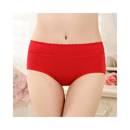 Women Menstrual Period Briefs Mid Waist Cotton Panties 3 Pack