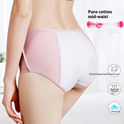 Women's Menstrual Period Briefs Soft Cotton Panties 3 Pack