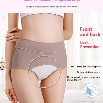 Women's Menstrual Period Briefs High Waisted Cotton Panties 3 Pack