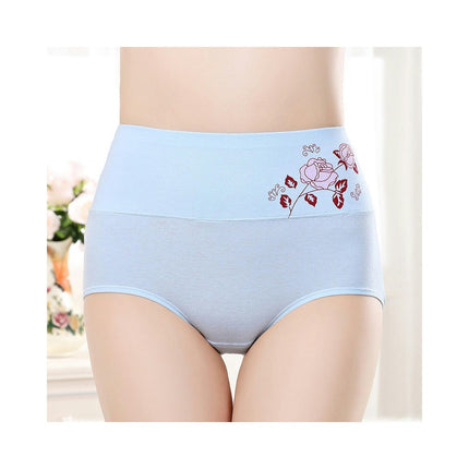 Womens High Waist Cotton Soft Stretchy Briefs Full Coverage Panties 5 Pack