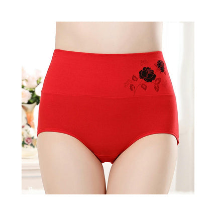 Womens High Waist Cotton Soft Stretchy Briefs Full Coverage Panties 5 Pack