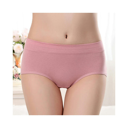 Women's Stretch Panties Ladies Mid Waisted Cotton Briefs 5 Pack