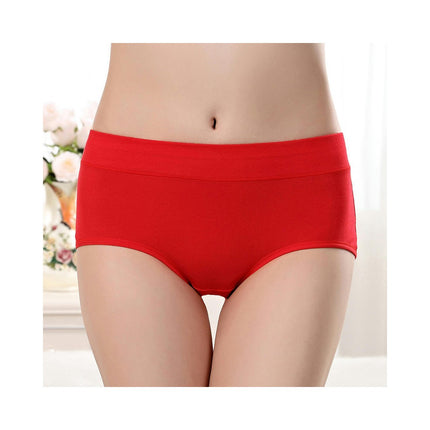 Women's Stretch Panties Ladies Mid Waisted Cotton Briefs 5 Pack