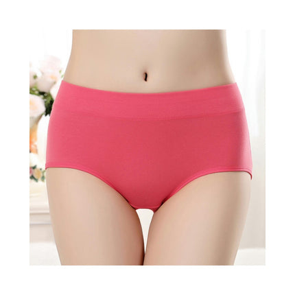 Women's Stretch Panties Ladies Mid Waisted Cotton Briefs 5 Pack