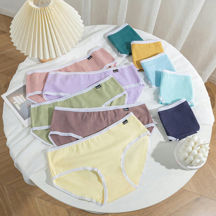 Women's Cotton Underwear Soft Stretch Mid Waisted Briefs Panties 5 Pack