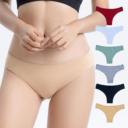 Womens Cotton Thongs Sexy Low Rise Hipster Bikini Panties 5 Pack