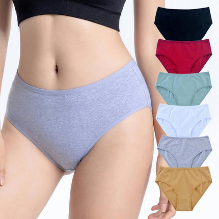 Women's Cotton Panties Mid-High Waisted Full Coverage Soft Briefs 5 Pack