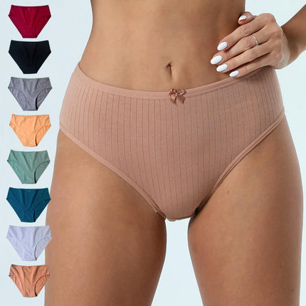 Womens Cotton Underwear High Waisted Briefs Full Coverage Panties 5 Pack