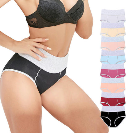 Women's Cotton Underwear High Waist Stretch Briefs Breathable Panties 10 Pack