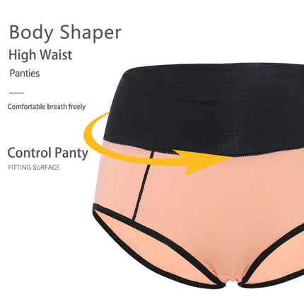 Women's High Waisted Cotton Underwear Soft Full Coverage Briefs  Panties 5 Pack