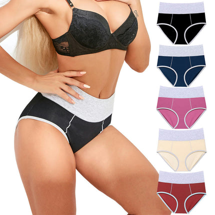 5 Pack Cotton High Waist Underwear for Women Soft Comfortable Briefs Panty