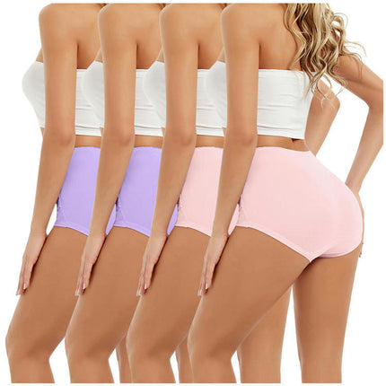 Womens High Waist Lace Bikini Panties Soft Stretch Briefs 4 Pack