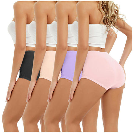 Womens High Waist Lace Bikini Panties Soft Stretch Briefs 4 Pack