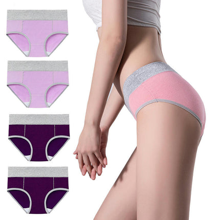 4 Pack Women's Cotton Hipster Panties Mid Waist Ladies Soft Briefs 1