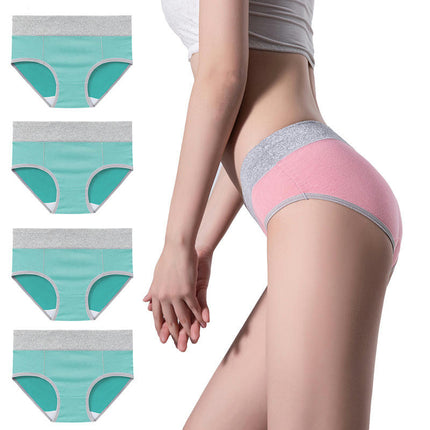 4 Pack Women's Cotton Hipster Panties Mid Waist Ladies Soft Briefs