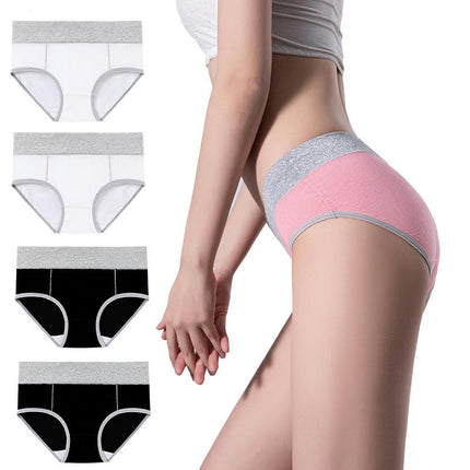 4 Pack Women's Cotton Hipster Panties Mid Waist Ladies Soft Briefs 1