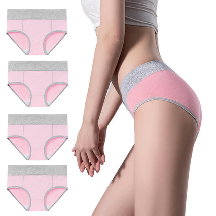 4 Pack Women's Cotton Hipster Panties Mid Waist Ladies Soft Briefs