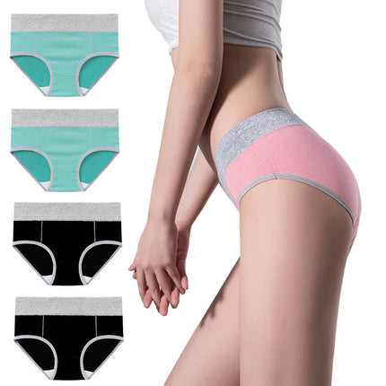 4 Pack Women's Cotton Hipster Panties Mid Waist Ladies Soft Briefs 1