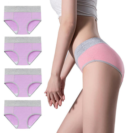 4 Pack Women's Cotton Hipster Panties Mid Waist Ladies Soft Briefs