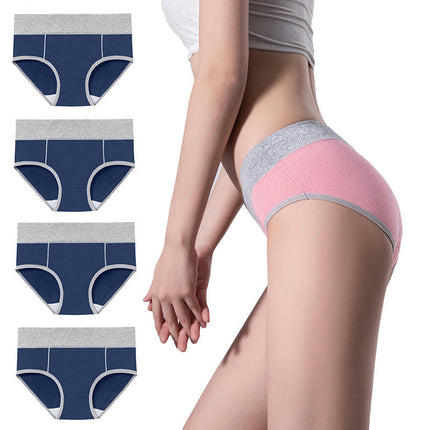 4 Pack Women's Cotton Hipster Panties Mid Waist Ladies Soft Briefs 2