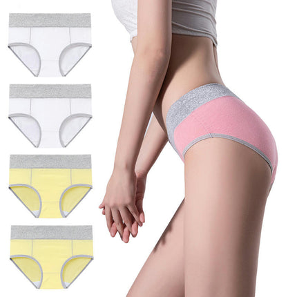 4 Pack Women's Cotton Hipster Panties Mid Waist Ladies Soft Briefs 1