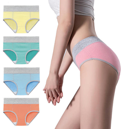 4 Pack Women's Cotton Hipster Panties Mid Waist Ladies Soft Briefs 1