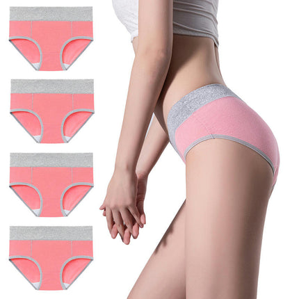 4 Pack Women's Cotton Hipster Panties Mid Waist Ladies Soft Briefs