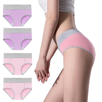 4 Pack Women's Cotton Hipster Panties Mid Waist Ladies Soft Briefs 1