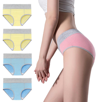 4 Pack Women's Cotton Hipster Panties Mid Waist Ladies Soft Briefs 1