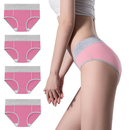 4 Pack Women's Cotton Hipster Panties Mid Waist Ladies Soft Briefs 2