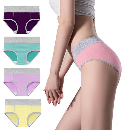 4 Pack Women's Cotton Hipster Panties Mid Waist Ladies Soft Briefs