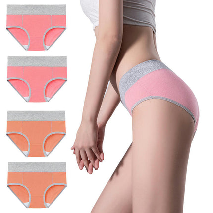 4 Pack Women's Cotton Hipster Panties Mid Waist Ladies Soft Briefs 2