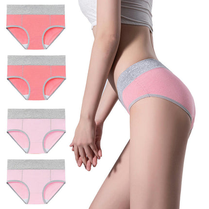 4 Pack Women's Cotton Hipster Panties Mid Waist Ladies Soft Briefs 2