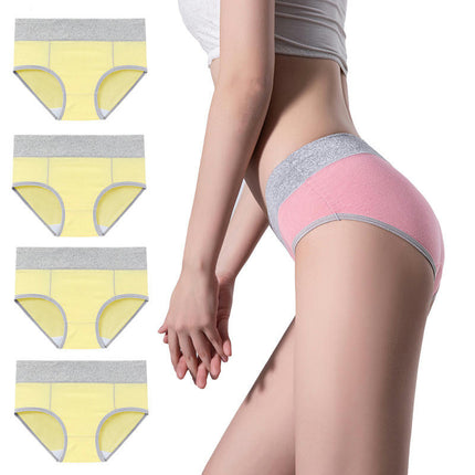 4 Pack Women's Cotton Hipster Panties Mid Waist Ladies Soft Briefs