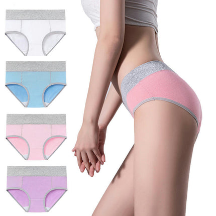 4 Pack Women's Cotton Hipster Panties Mid Waist Ladies Soft Briefs 1