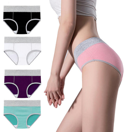 4 Pack Women's Cotton Hipster Panties Mid Waist Ladies Soft Briefs 1