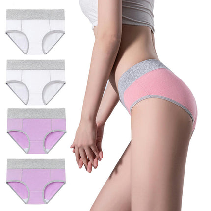 4 Pack Women's Cotton Hipster Panties Mid Waist Ladies Soft Briefs 1