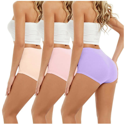 Women's Lace High Waist Bikini Panties Soft Stretch Briefs 3 Pack