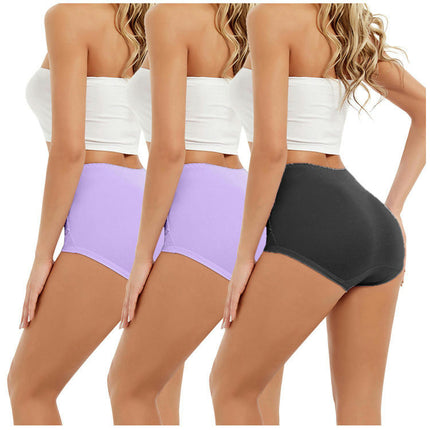 Women's Lace High Waist Bikini Panties Soft Stretch Briefs 3 Pack