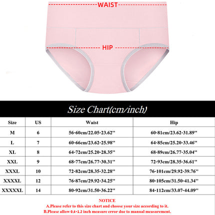 Women's Cotton High Waisted Panties Full Coverage Briefs 5 Pack