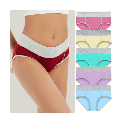 Womens Cotton Stretch Breathable Briefs Mid Rise Full Coverage Panties 5 Pack